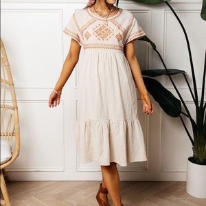 Bohme~Shelby Embroidered Midi Dress